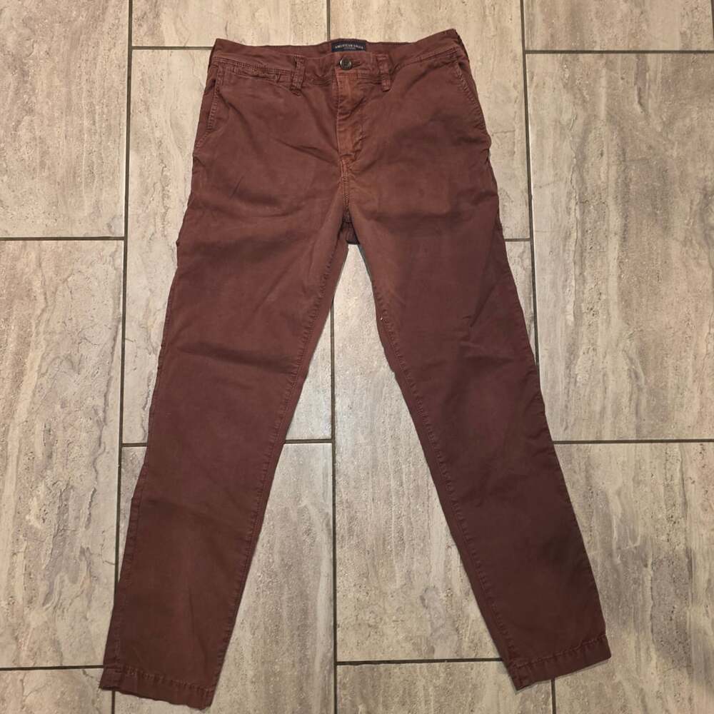 American Eagle Outfitters Chino Pants Burgundy Cotton